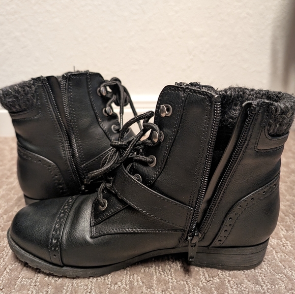 SO Ankle Boots Zip Size 6 Black Booties - Picture 6 of 6
